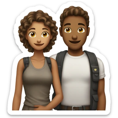 make a guy and a girl, they're hugging. They're facing each other sticker