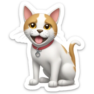 Gato abrazando a un perro sticker