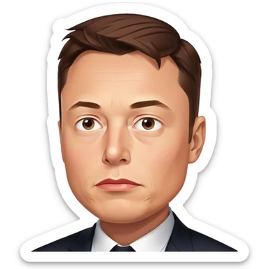 Elon Musk photorealistic brooding sticker