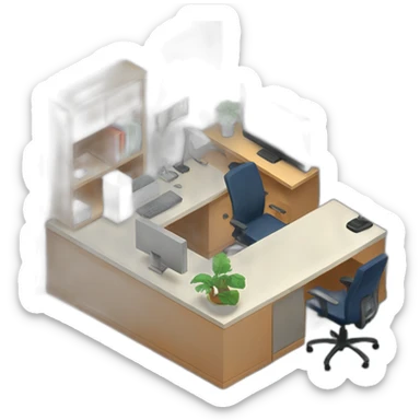 isometric workspace sticker