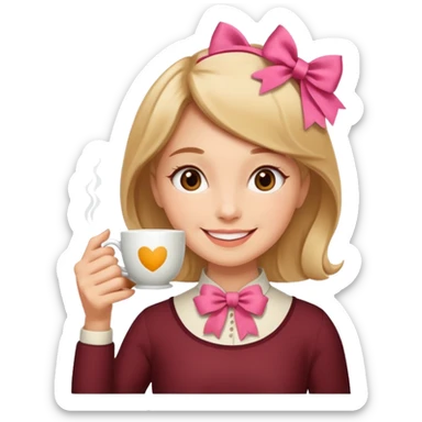 🧘🏼‍♀️🍵🎀 sticker
