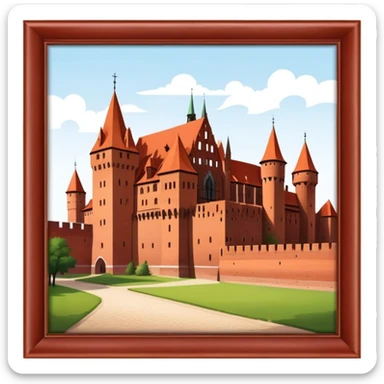 Malbork Castle Landmark Emoji – Featuring the red-brick fortress with its Gothic walls. sticker