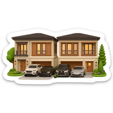 Transform the house in the reference image into a 3D emoji style with about 70% realism. Preserve the real colors and main architectural details. Use a transparent background. The style should resemble Microsoft style 3D fluent emojis but with some realistic elements retained. sticker