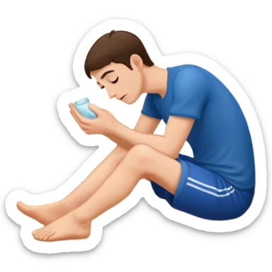 Man Sniffing feet sticker