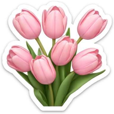 light pink tulip bouquet  sticker