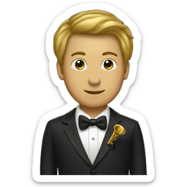 Trombone player in a tuxedo sticker
