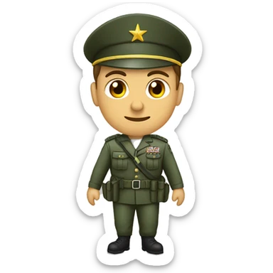 Militar careca com cara de bravo sticker