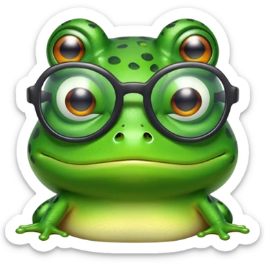Hyperpigmentation meme frog with cool glasses sticker