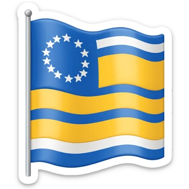 A flag with Blue on top than in the middle White and on the bottom yellow only Like 3 Stripes  sticker
