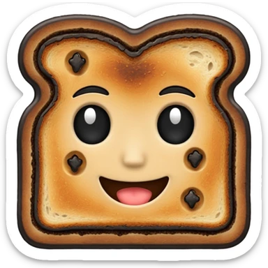 blackened burnt toast sticker