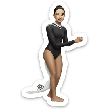 girl surfer ballet wednesday adams sticker