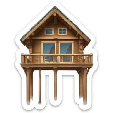 A cabin for the Midi Needle in Chamonix sticker