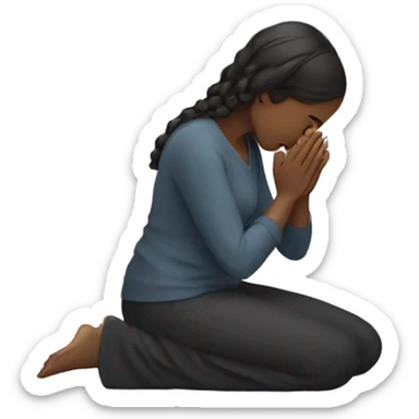 Girl bowing down worshipping sticker