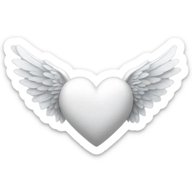 White heart with wings sticker
