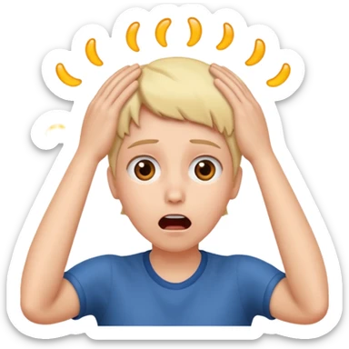 Shocked face with hands on the top of their head sticker