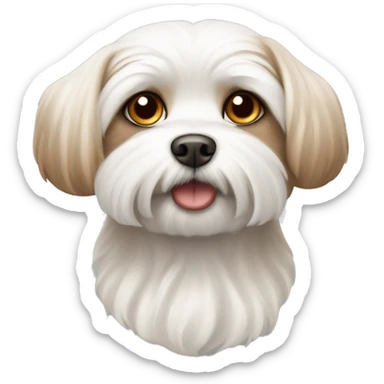 maltese dog brown and white sticker