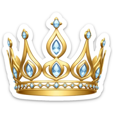 iced golden tiara with diamonds sticker