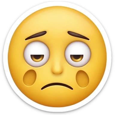 Tired emoji with eye bags sticker