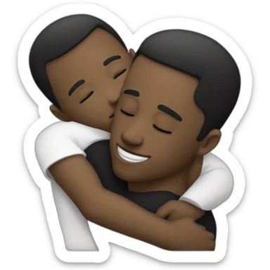 white-men-hug-and-kiss-black-men sticker