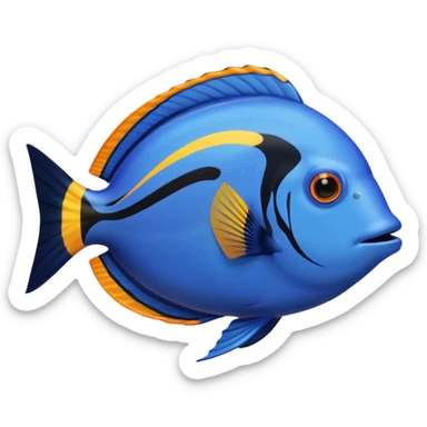 blue tang fish with aquarium sticker