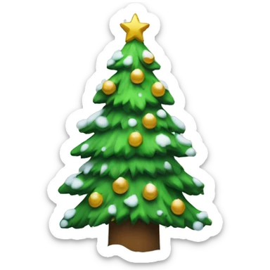 X-mas tree with snow  sticker