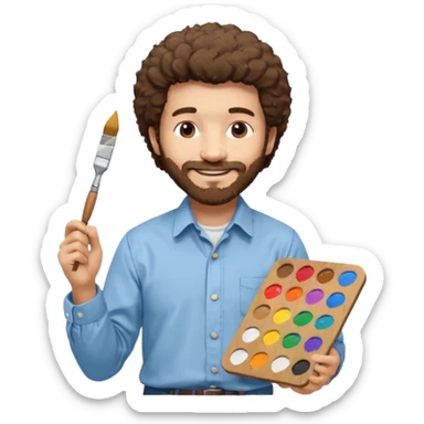 bob ross painting sticker