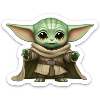 baby yoda in loki costume sticker