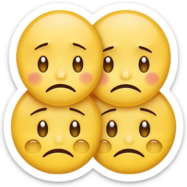 two unhappy yellow emojis overlapping 50% sticker