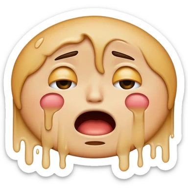 an emoji crying and choking itself out sticker