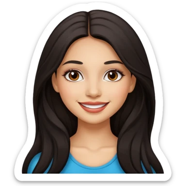 pretty girl dark long hair latina makeup sticker