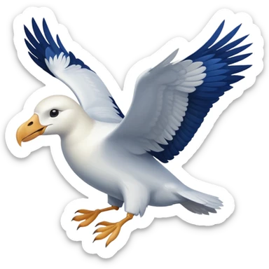 Albatross flying dark blue instead of black wings sticker