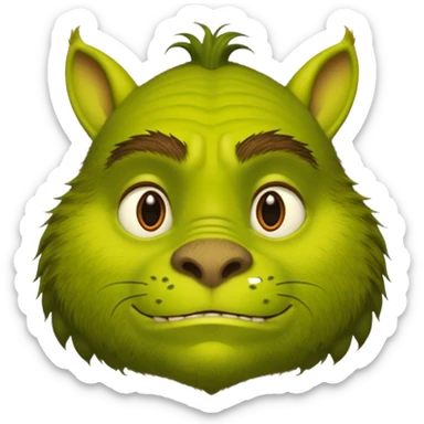 Gros chat qui ressemble à Shrek sticker