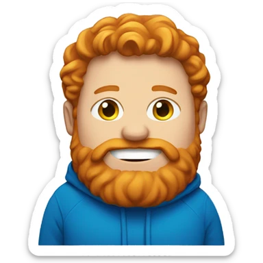 A fat ginger with a beard and blue hoodie sticker