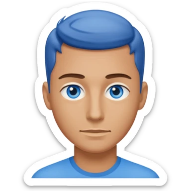 stylish male portrait close up blue eay sticker