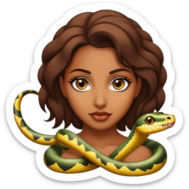 pretty brown girl with snake like eyes sticker