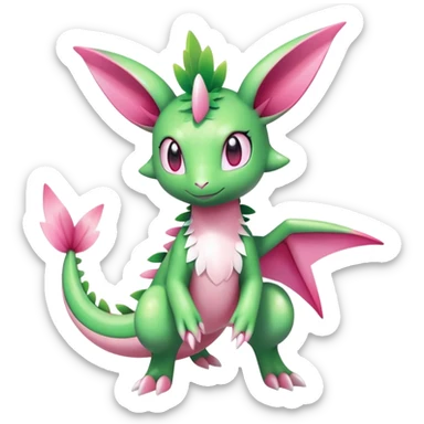 Shiny Exotic Cute Majestic Ethereal Sparkly Flygon-Sylveon-Shaymin-Meganium-Hybrid-Creature sticker