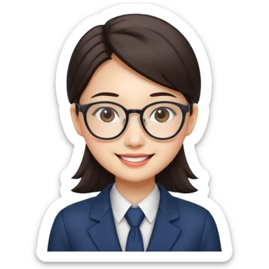 chinese office girl 3d sticker