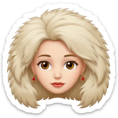 fashionist woman with fur hair clip sticker