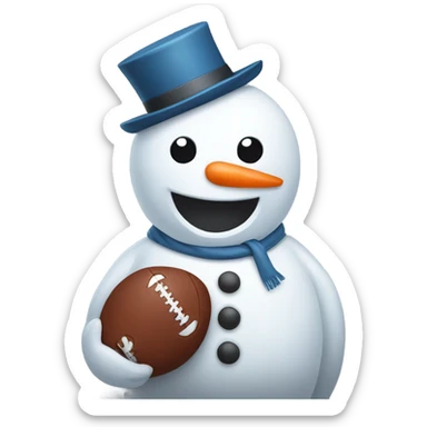 Snowman with a football sticker