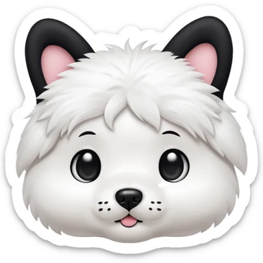 sanrio dog, black ears, eyes and nose sticker