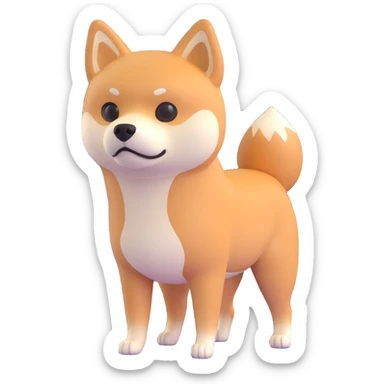 shiba inu standing, sad sticker