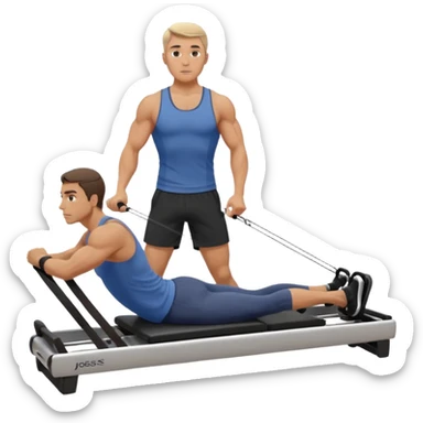 guy workout pilates reformer  sticker