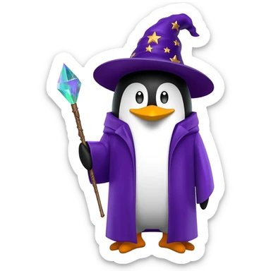 Penguin Wizard sticker