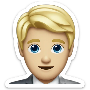 blond men with blue eyes in a suit sticker