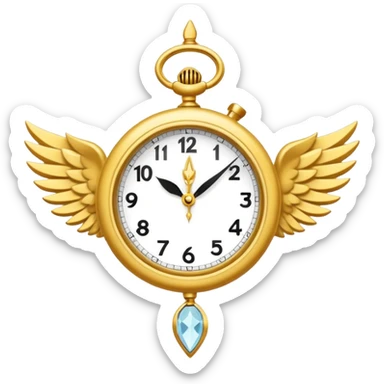 Emoji del signo Lúmiar: un reloj luminoso con alas, colores dorado y blanco, estilo minimalista, sensación de claridad, intuición y calma.”
 sticker