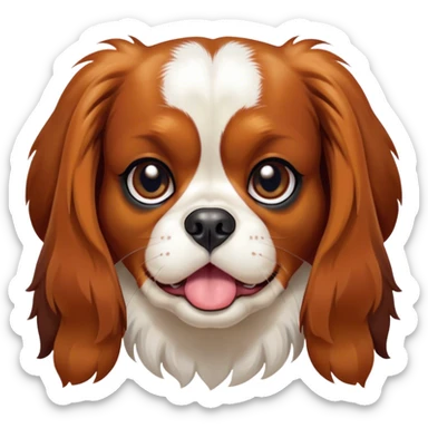 Cinematic Comical Tri-Colour Cavalier King Charles Spaniel Portrait Emoji, Head tilted dramatically with an exaggeratedly shocked or offended expression, short, silky tri-colour fur with bold black, white, and tan patches, wide, expressive brown eyes filled with exaggerated disbelief, Simplified yet hilariously expressive features, highly detailed, glowing with a slightly sassy glow, high shine, dramatic yet playful, stylized with an air of attitude, bright and endearing, soft glowing outline, capturing the essence of a sassy and over-the-top pup, so meme-worthy it feels like it could side-eye its way into internet fame instantly! sticker