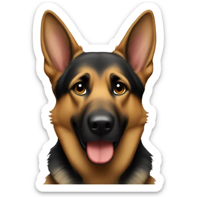 german shepherd with downturned ears  sticker