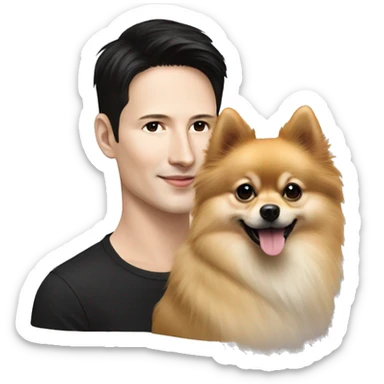 Pavel Durov and Pomeranian dog sticker