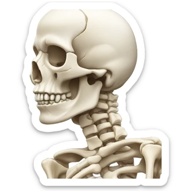 human anatomy showing bone part and skin of man sticker