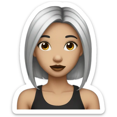 girl with black hair and septum piercing sticker